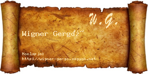 Wigner Gergő névjegykártya